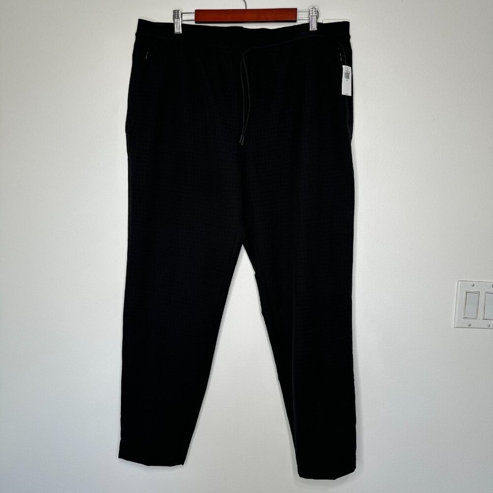 Old Navy Textured Woven Joggers XL Black Jack Gridback‎ Pull on Pocket